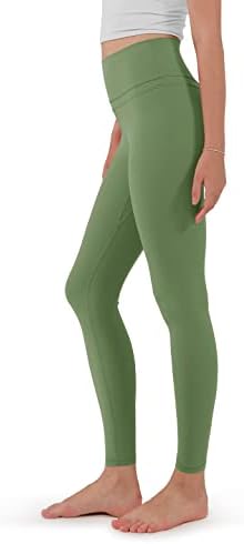 Ододос женски високи половини на јога со внатрешен џеб, 28 Спортски атлетски атлетски атлетски тековни тренинзи за јога панталони, лесна маслинка, X-LARGE