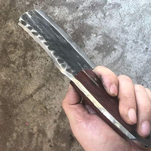 Криверс Клејвер нож, Клејвер за месо, 5,3 инчи фалсификувани високи манган челик нож Кинески традиционален чистач готвач за сечење нож од коска од коски со повеќе на?