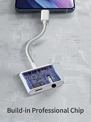 USB тип C до 3,5 mm аудио адаптер, 2 во 1 Type-C до Aux Jack со брзо полнење кабел за кабел, USB-C, компатибилен со Samsung Galaxy S23 S22 S21 S20, iPad Pro, MacBook, Google Pixel