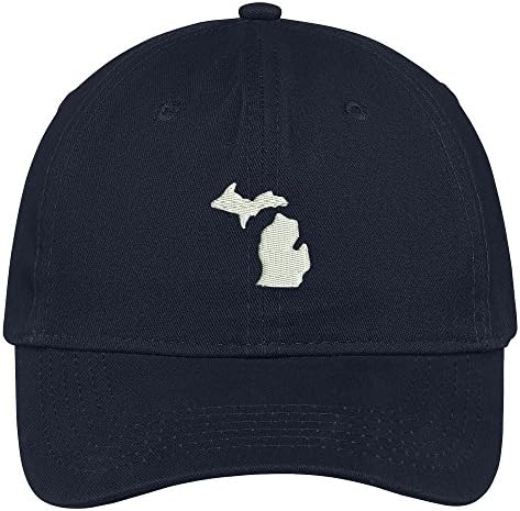 Трендовски продавница за облека Мичиген државна мапа везена мека памучна капа од мек памук