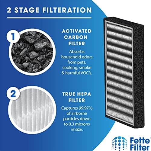 Fette Филтер-DSTx HEPA + Замена На Премиум Филтер За Јаглерод Компатибилен Со Clarifion DSTx Мини Pur Прочистувачи на Воздух - Пакет од
