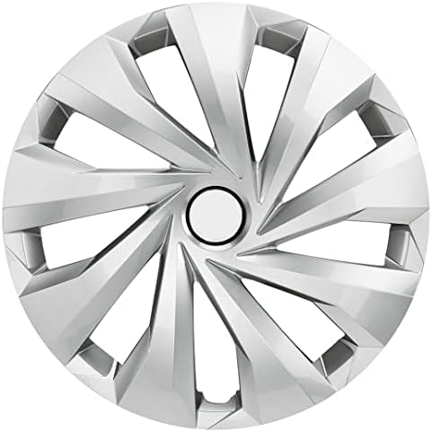 Копри сет од покривка од 4 тркала од 15 инчи сребрен Hubcap Snap-on Fits Hyundai Accent