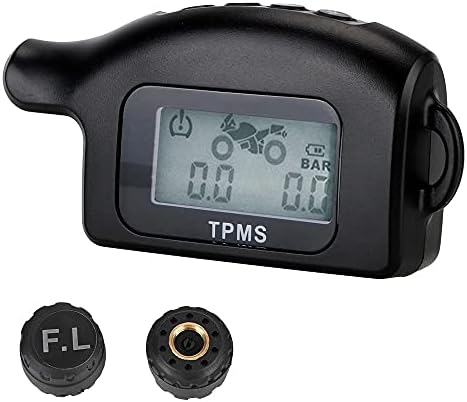 YWSZJ моторцикл TPMS LCD дисплеј моторна гума за мониторинг на гума на алармната системска температура на гумата со 2 надворешни сензори