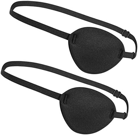 Хомојојо Закрпи за Очи 2 парчиња Црно Едно Око, Меки И Удобни Пиратски Влошки За Покривање На Лепенки За Очи Прилагодливи 3д Лепенка ЗА Очи ЗА