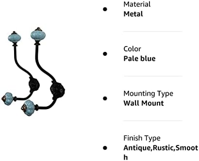 НИКИ Дома Ѕид Куки Декоративни 2 Пакет Виси Рустикален Гроздобер Тиква Метал Железо Керамички Антички Монтирани Ѕид Кука За Крпи