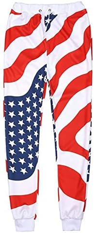 МИАШУИ 4 8 Машко Американско Знаме Панталони Машки Спортски Спортски Панталони Широки Панталони Слатки